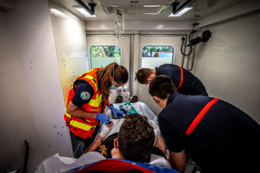 personne blessée dans un camion pompiers